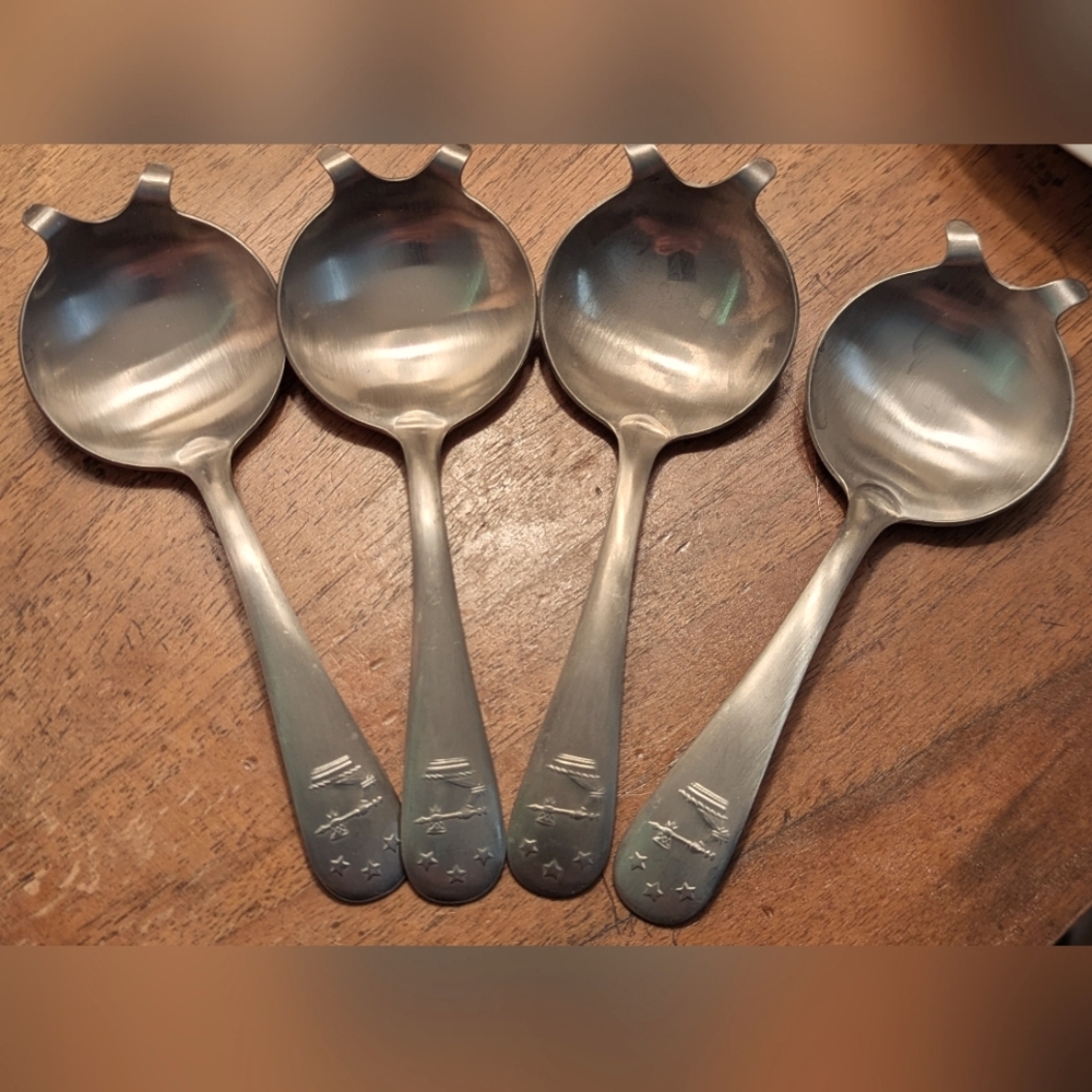 Set Of 4 Hennessy Cognac Flaming Spoons